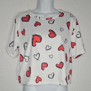 Unbranded Pop Art Drawing Valentine's Sweet Heart Print Women's Crop Top Large